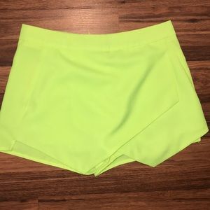Highlighter green high rise skort